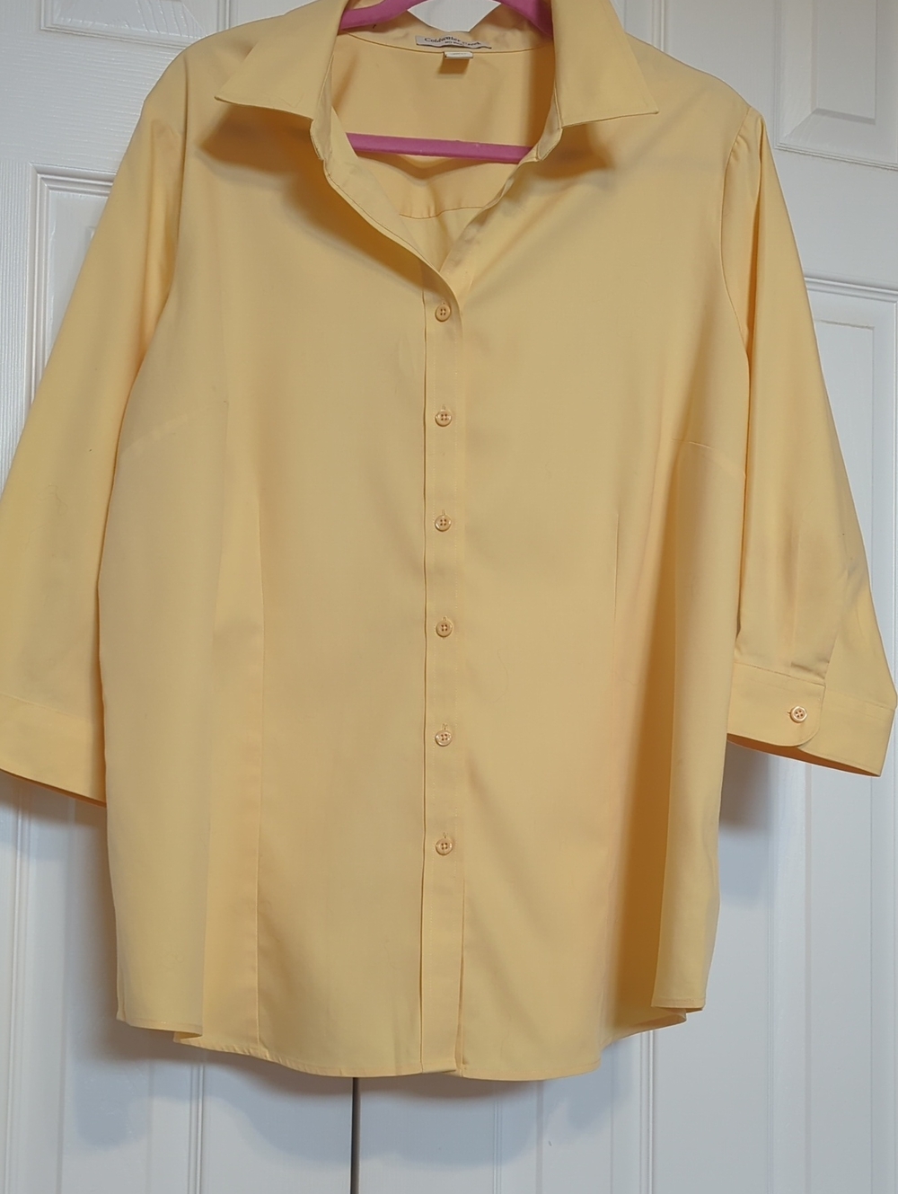 Coldwater Creek Blouse Button Down Yellow No- Iron 2X